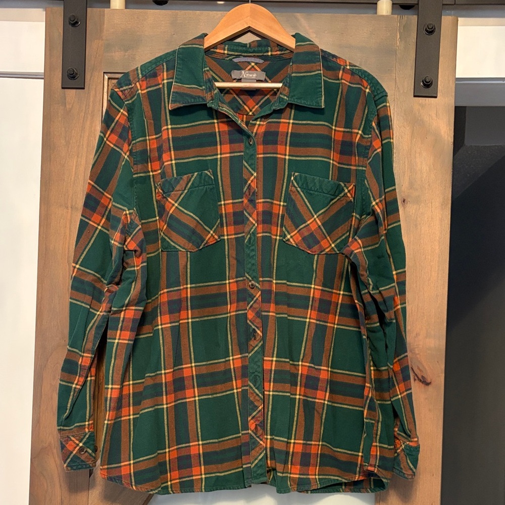 Natural Reflections Plaid Button-Up Shirt Women’s Size 2X